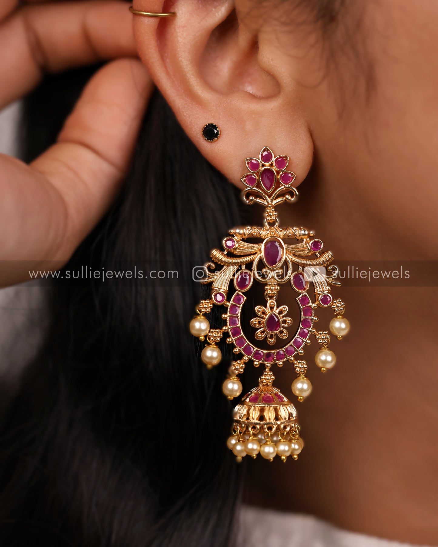 Chandbali Stone Earrings