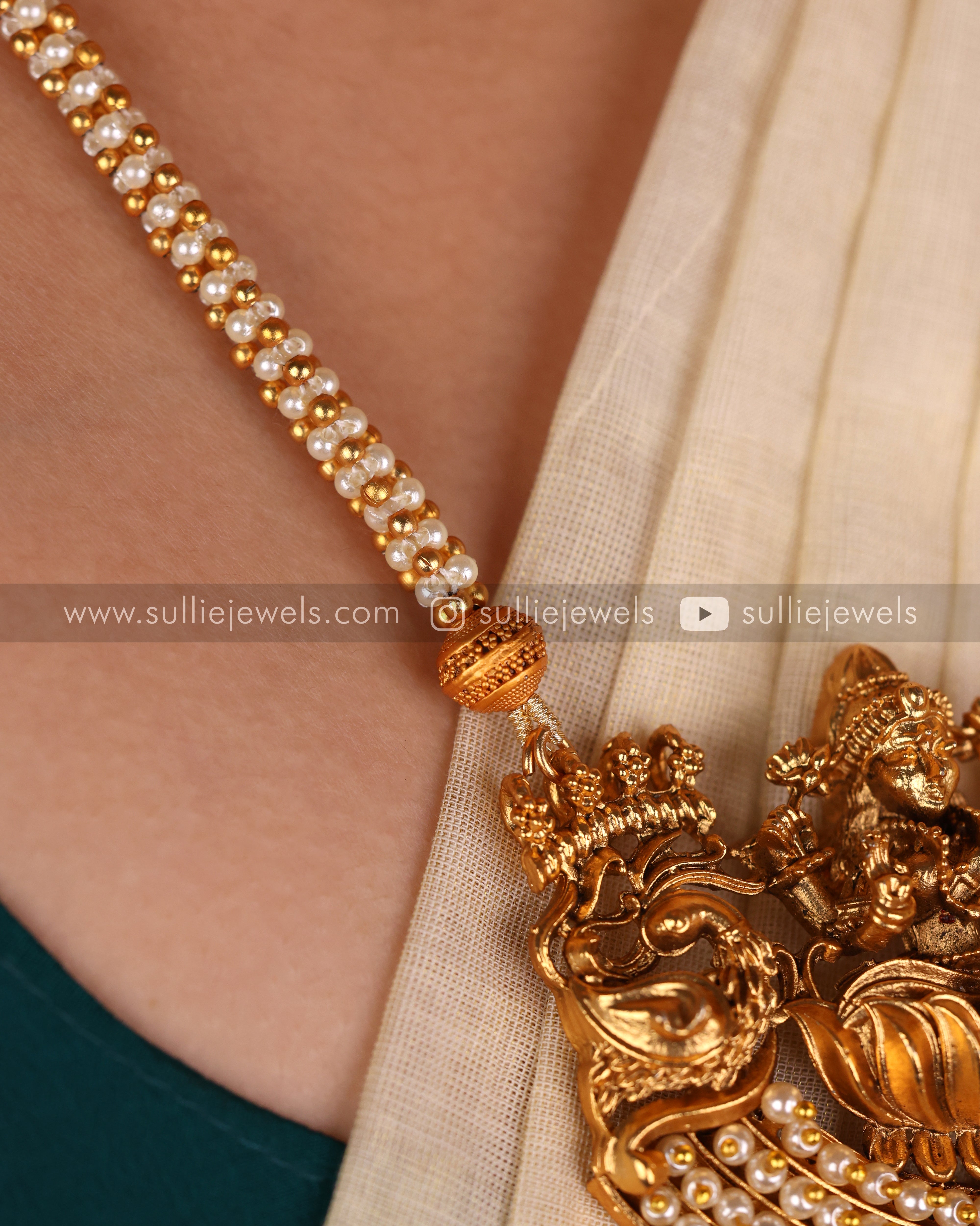 Pearl chain with 2025 lakshmi pendant