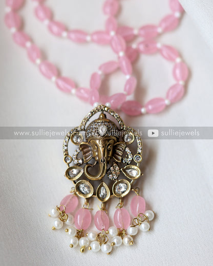 Ganapathy Bead Pendant with Earring