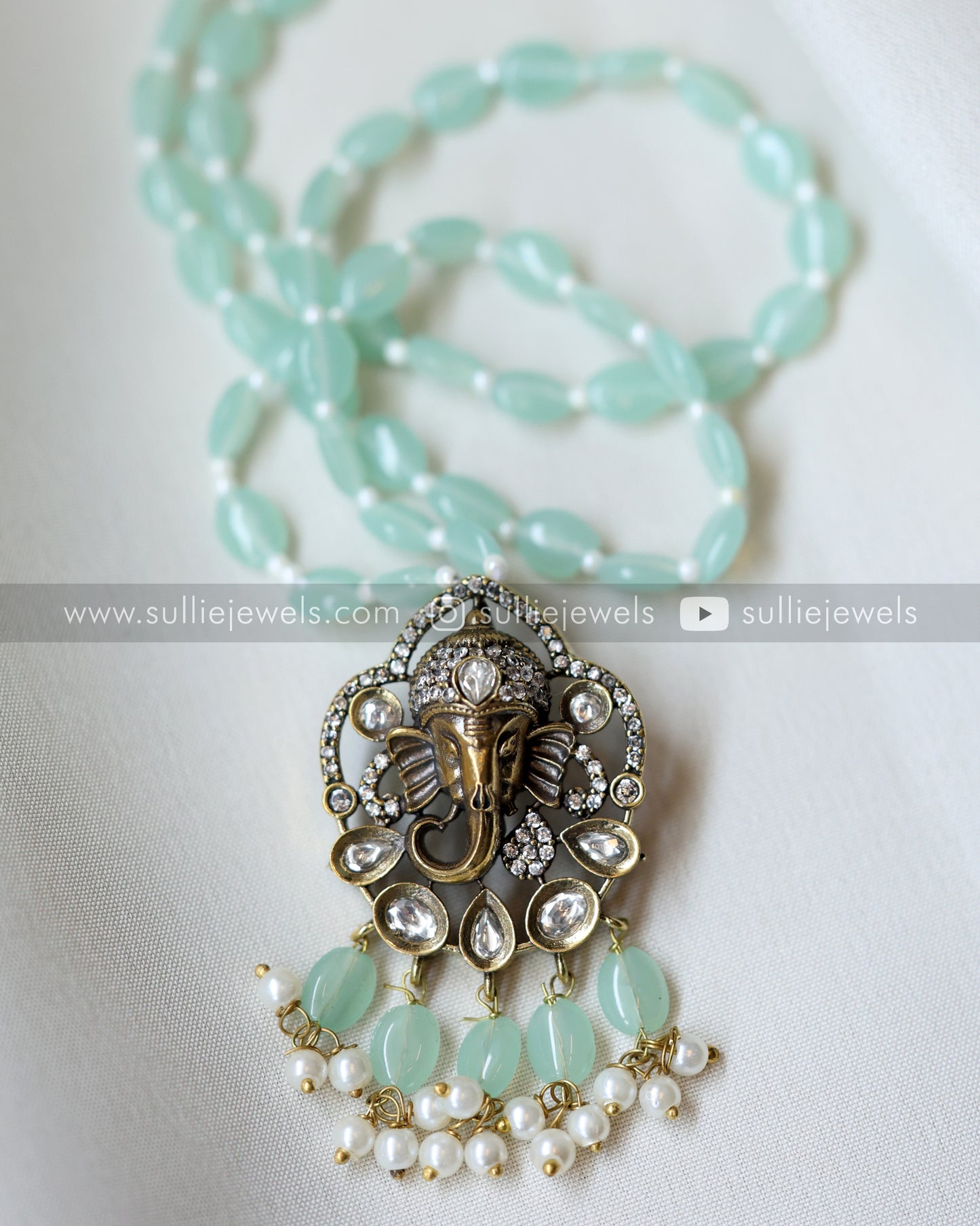 Ganapathy Bead Pendant with Earring