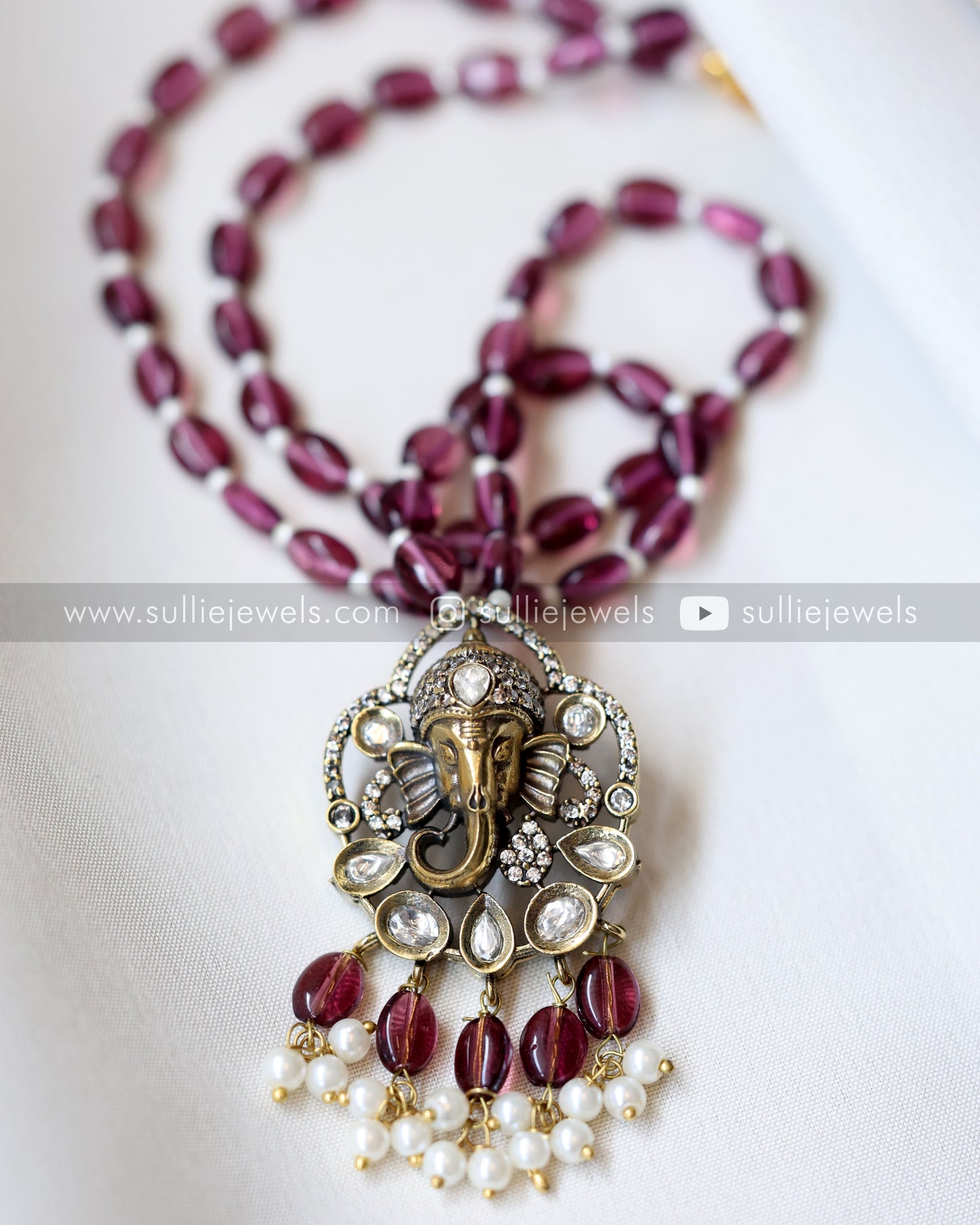 Ganapathy Bead Pendant with Earring