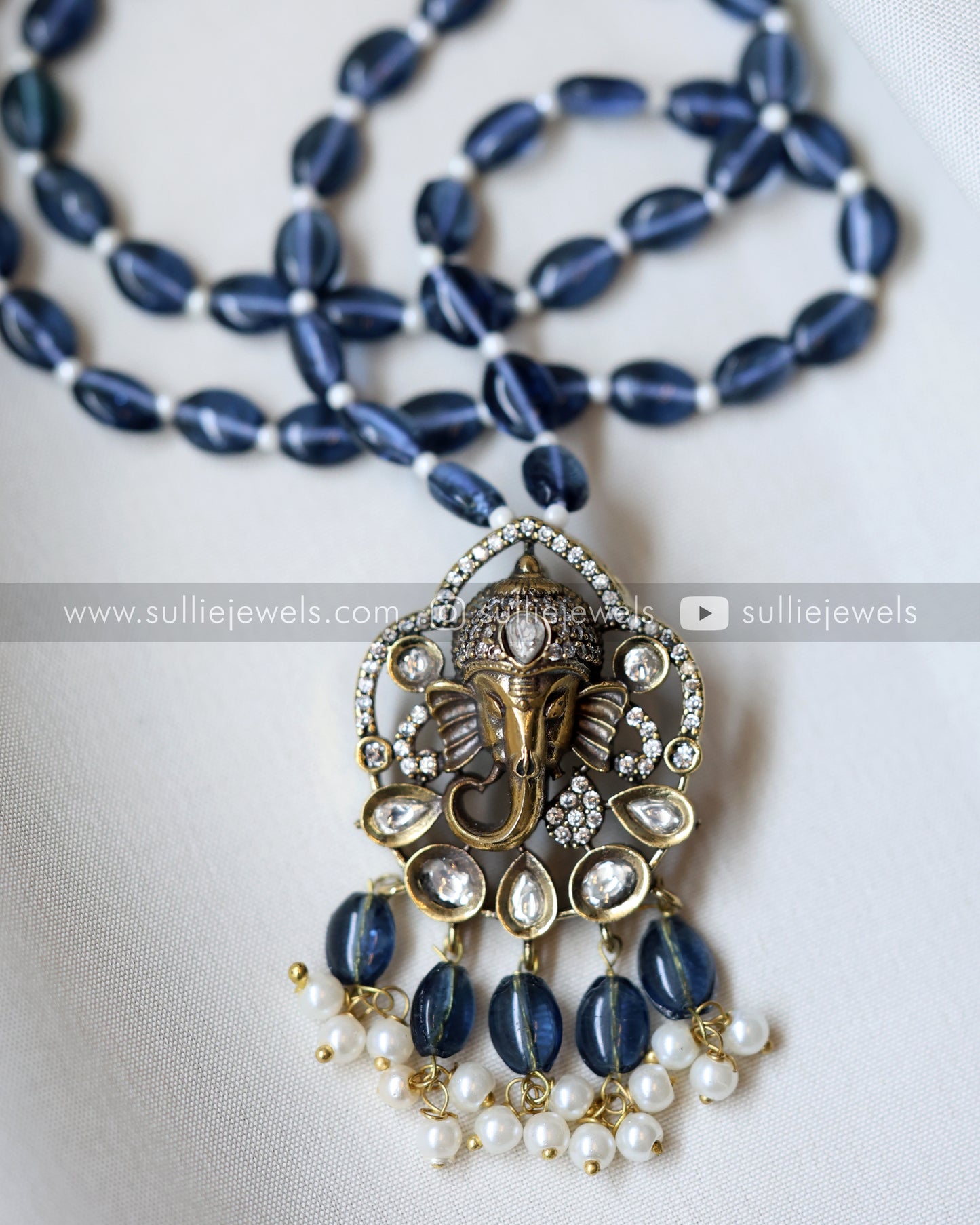 Ganapathy Bead Pendant with Earring