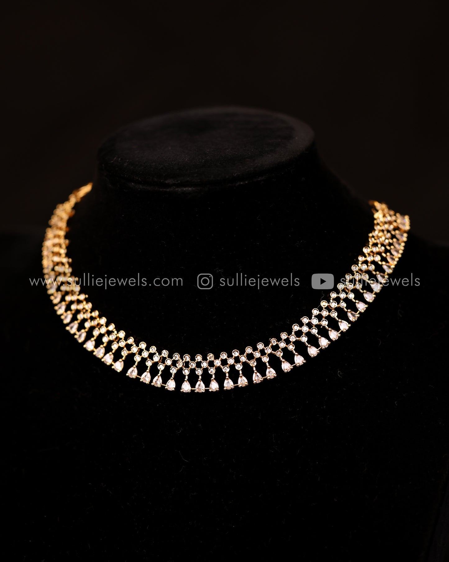 Diamond Lookalike Necklace Set - 3 colours