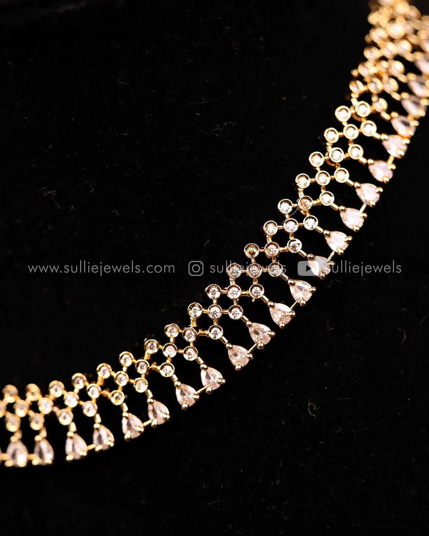 Diamond Lookalike Necklace Set - 3 colours
