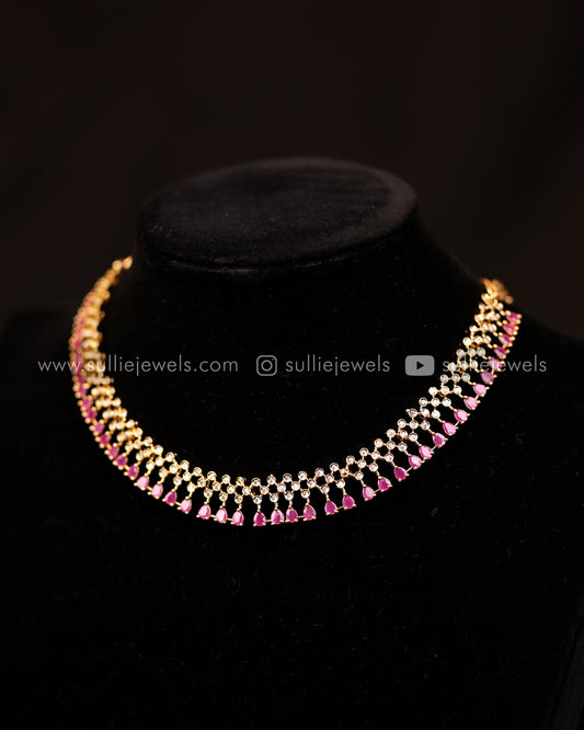 Diamond Lookalike Necklace Set - 3 colours