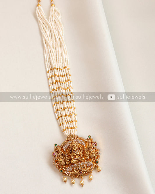 Lakshmi Gold & Pearl Necklace with Earring