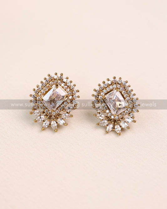 Premium Rectangular Stone Earring