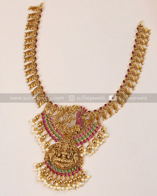 Lakshmi & Peacock AD Necklace with Earring