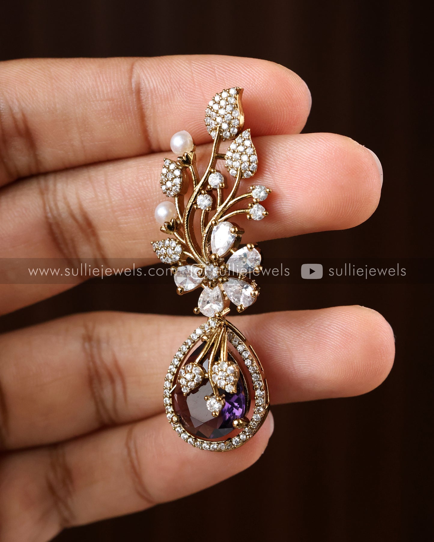 Premium Stone Floral Earring