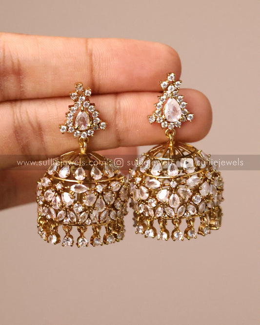 Premium White AD Ball Jhumka