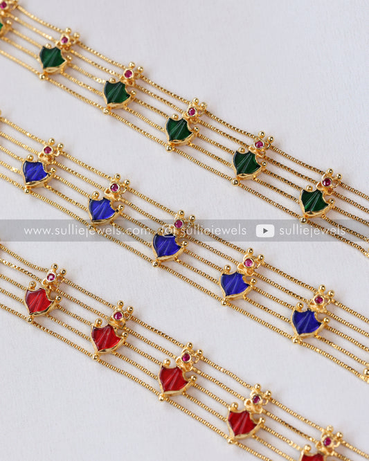 Gold Plated Palakka 5 layer Choker with Studs