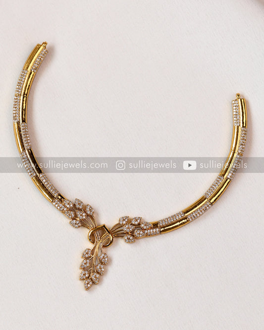 Diamond Lookalike Hasli Necklace with Earring