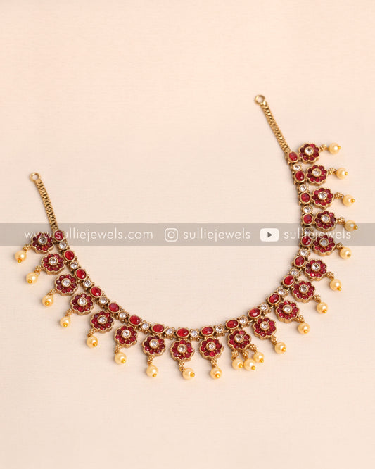 Ruby AD Stone Necklace with Stud