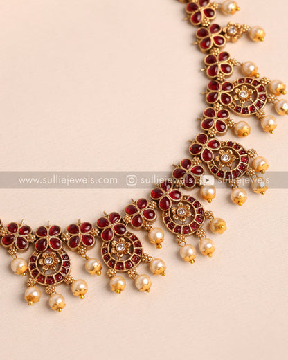 Ruby Kemp Stone Necklace with Stud