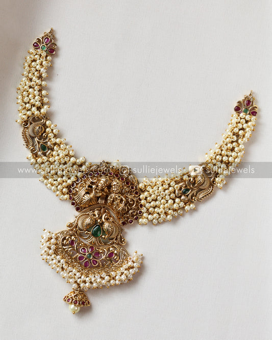 Radha Krishna Pearl Premium Necklace with Earring