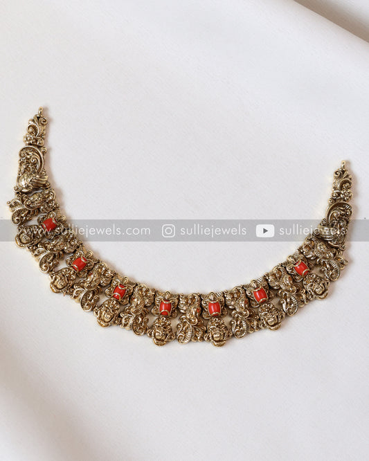 Coral Stone Premium Necklace with Earring