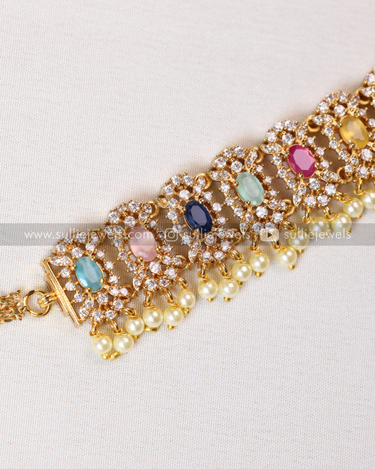 Premium Multicolour AD Choker with Stud