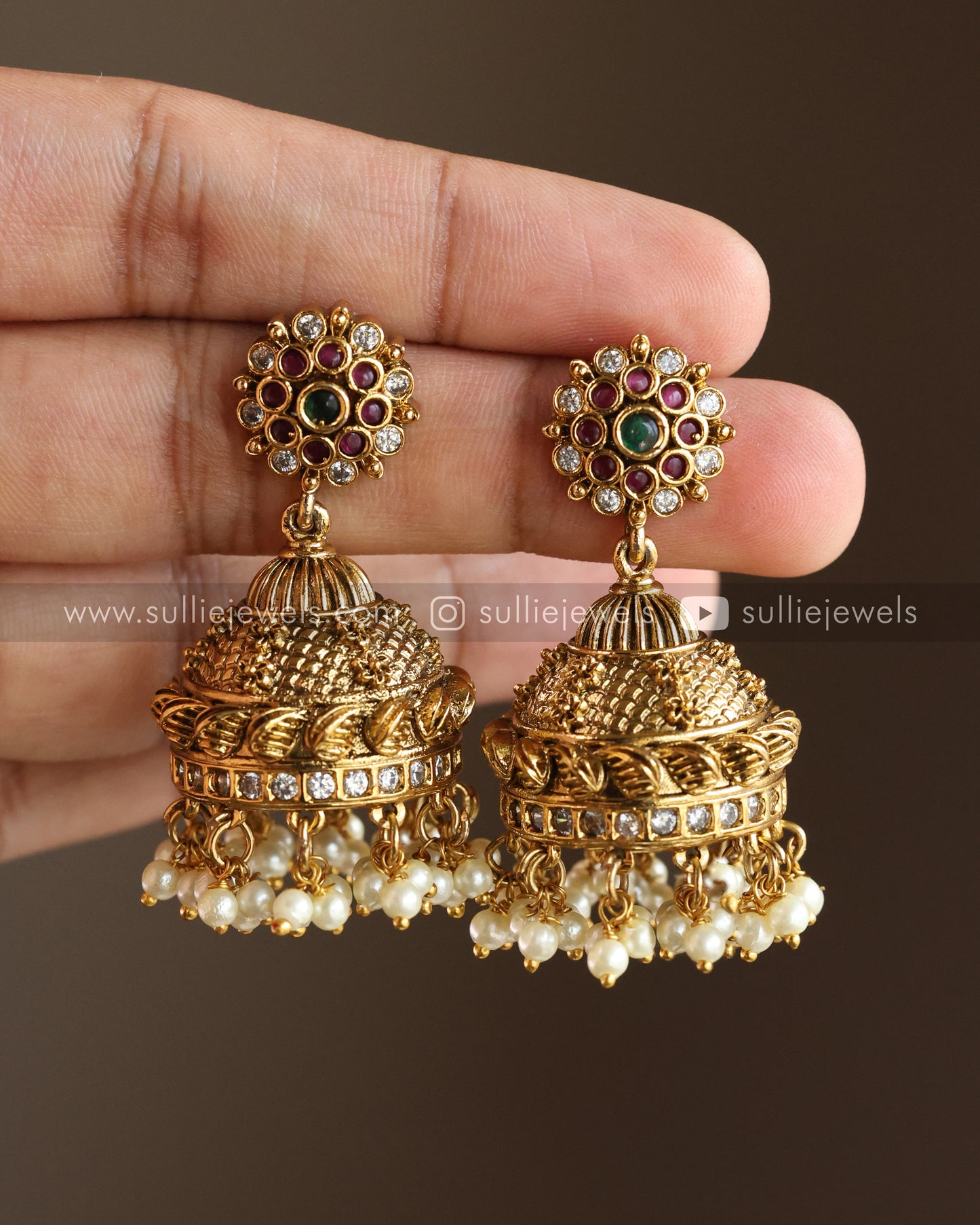 Peacock Gold Necklace with Jhumka