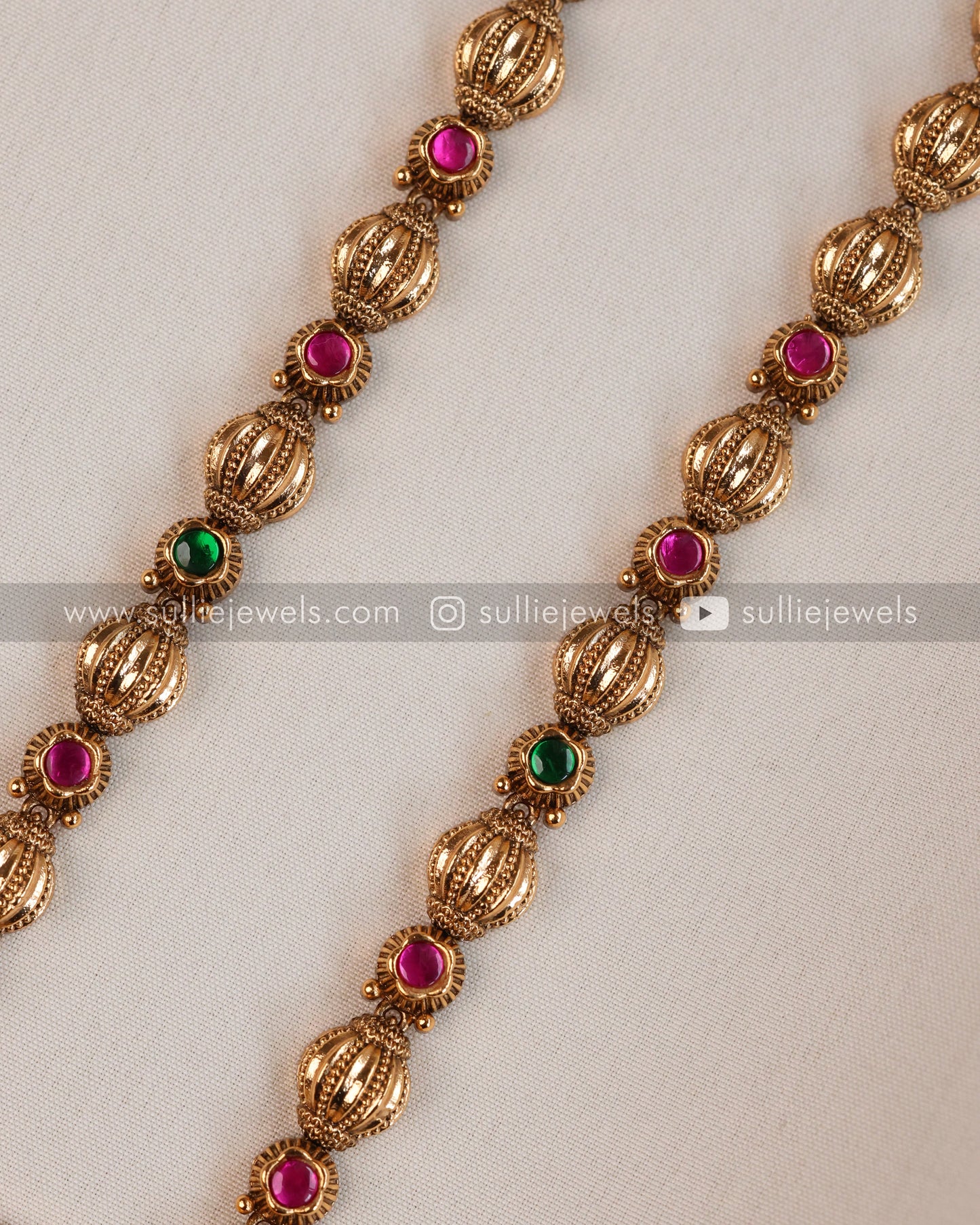 Lakshmi Premium Pendant ( Mint Beads ) with Jhumka