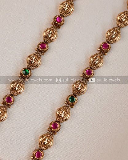 Lakshmi Premium Pendant ( Mint Beads ) with Jhumka