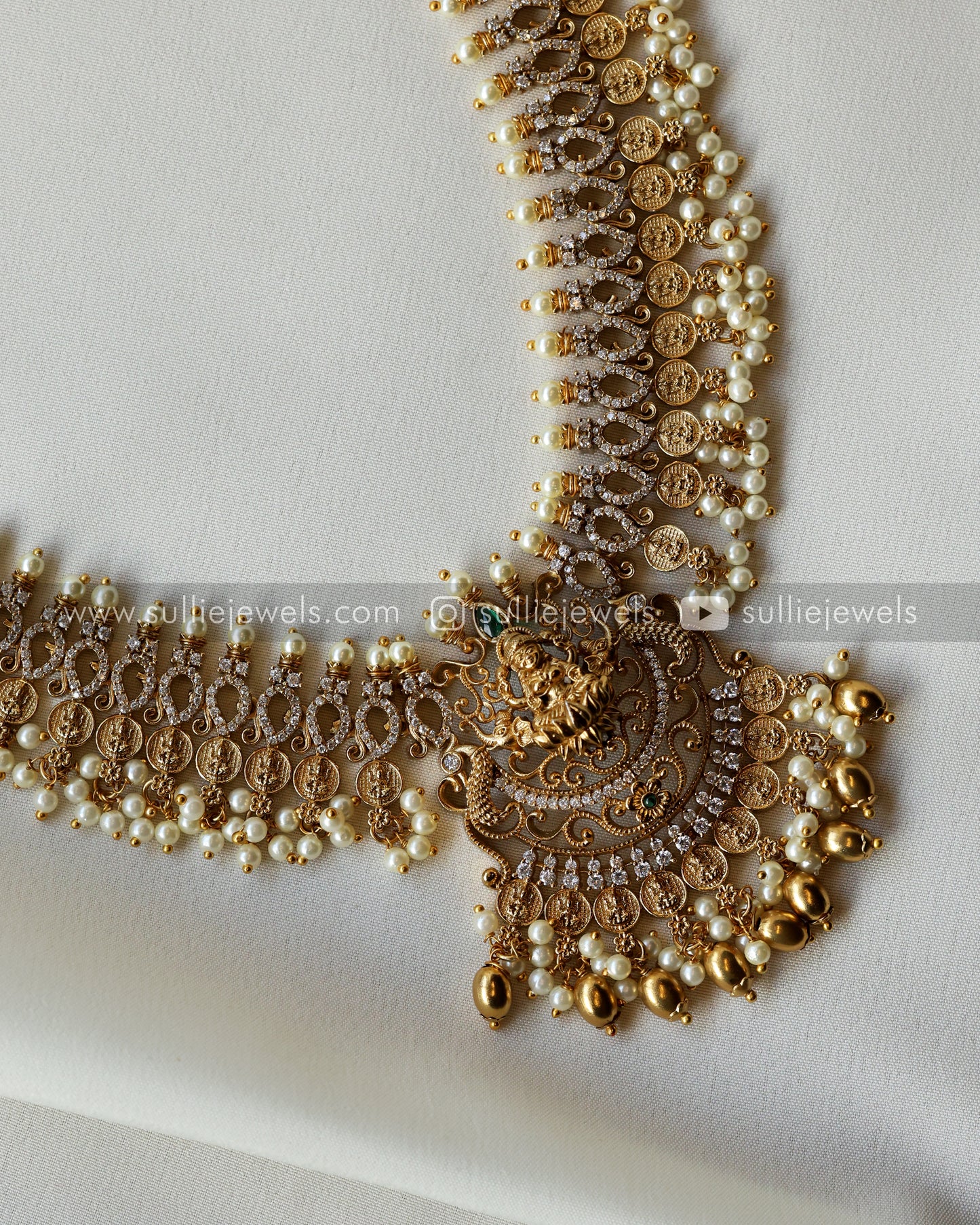 Combo - AD Necklace + Lakshmi Stone Haram + 2 Set of Earrings