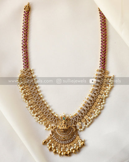 Combo - AD Necklace + Lakshmi Stone Haram + 2 Set of Earrings