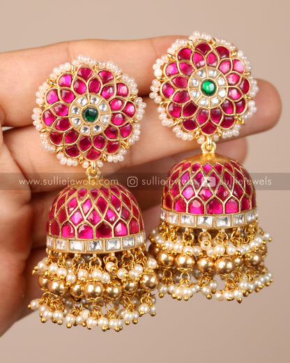 Premium Real Jadau Kemp Jhumka