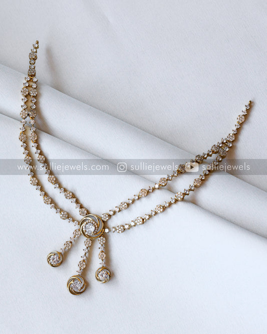 Designer Diamond Necklace with Earrings