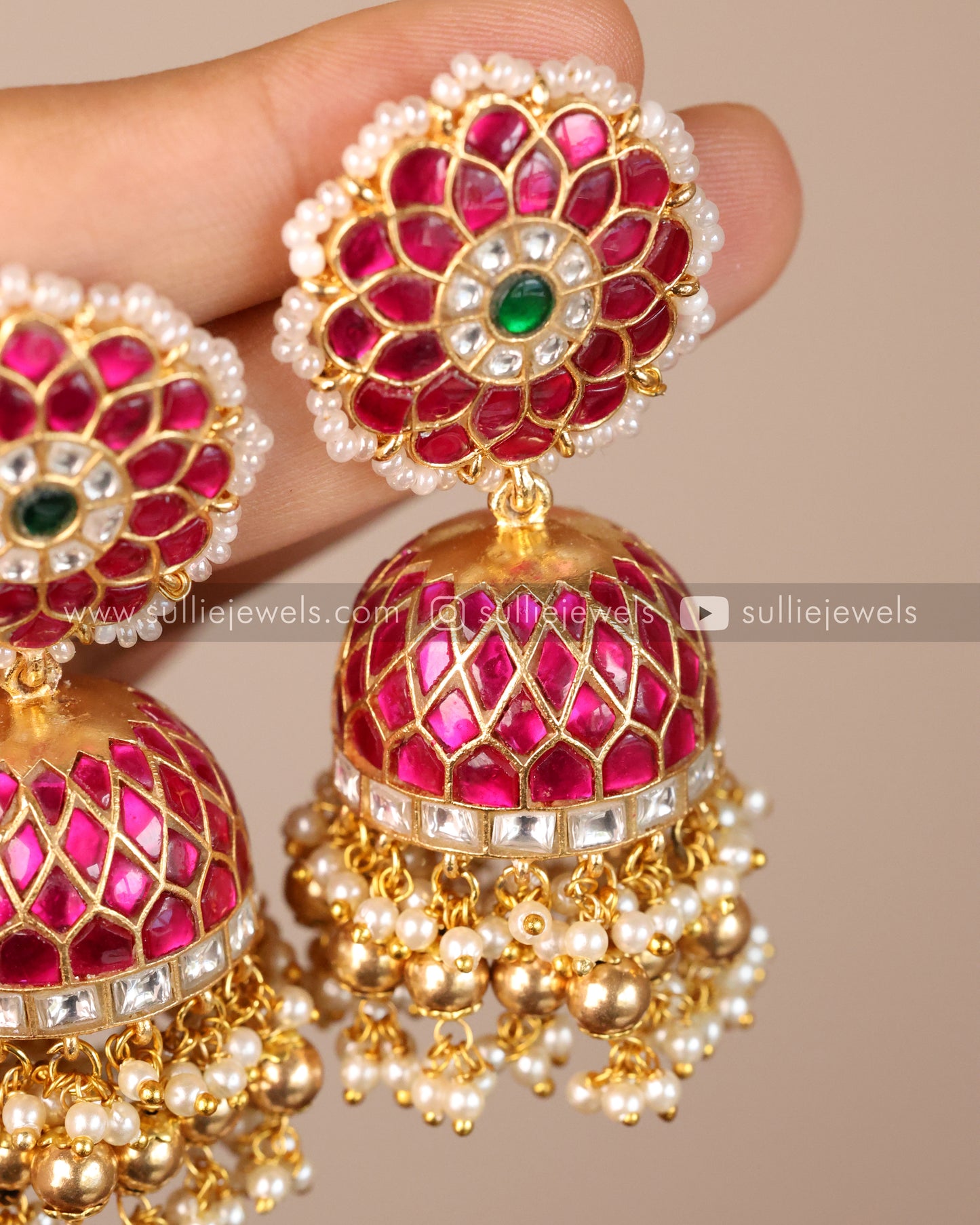 Premium Real Jadau Kemp Jhumka