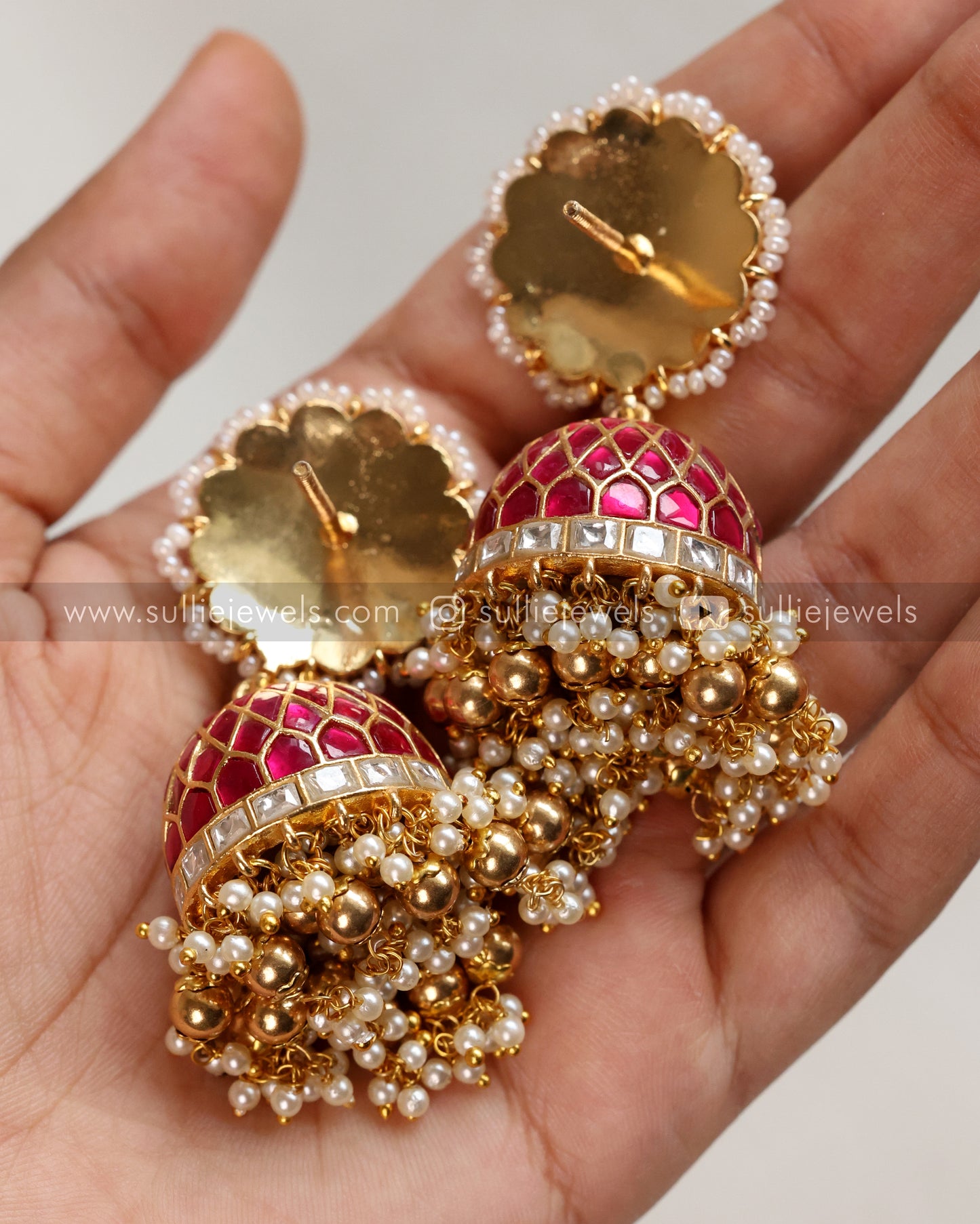 Premium Real Jadau Kemp Jhumka