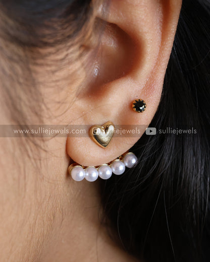 Heart & Pearl Minimal Earring