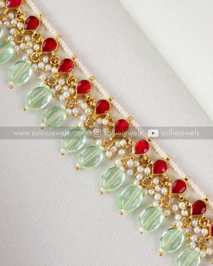 Pearl Kundan Necklace with Earring