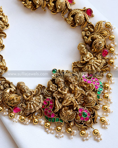 Premium Jadau Radha Krishna Necklace with Jhumka