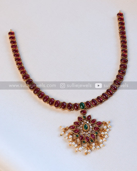 Ruby Kemp Necklace with Earring