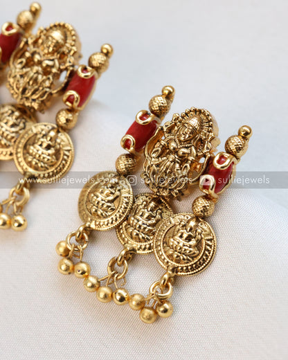 Lakshmi Coral Coin Stone Bridal Combo ( 3 piece )