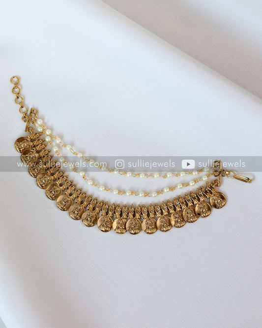 Premium Coin & Pearl Ear Chain