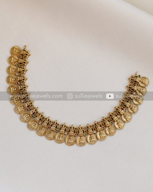 Antique Detailed Coin Necklace / Kashumaala with Stud