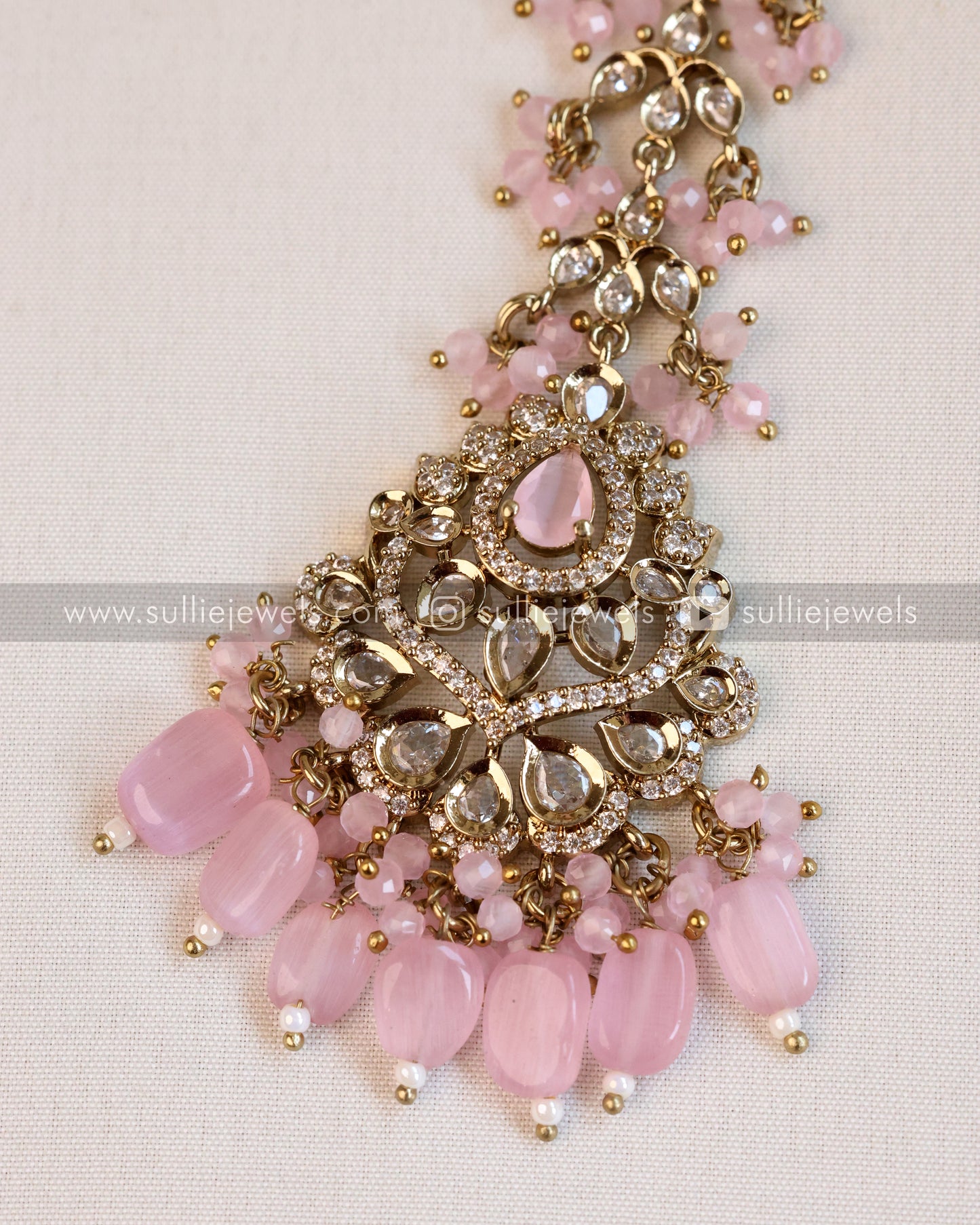 Victorian Tikka with Pastel Pink Beads