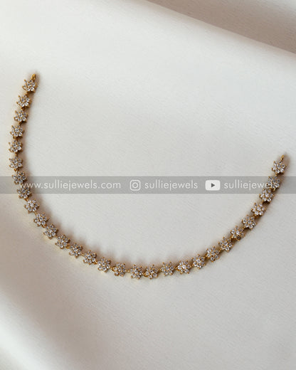 Minimal Diamond Flower Necklace with Earring