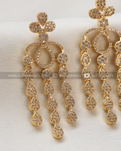 AD Gold Necklace with Earring