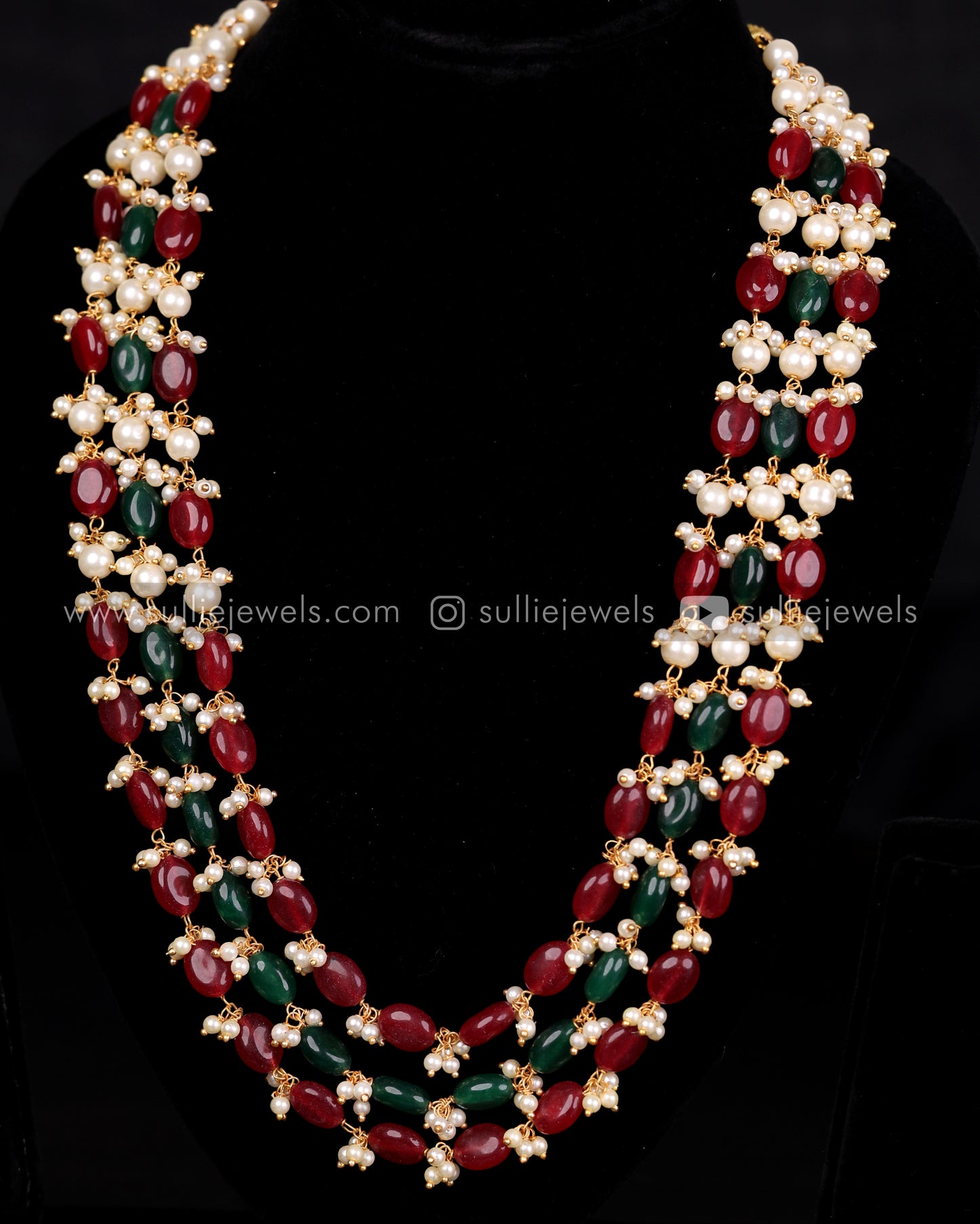 Premium Real Stone Layered Necklace Set