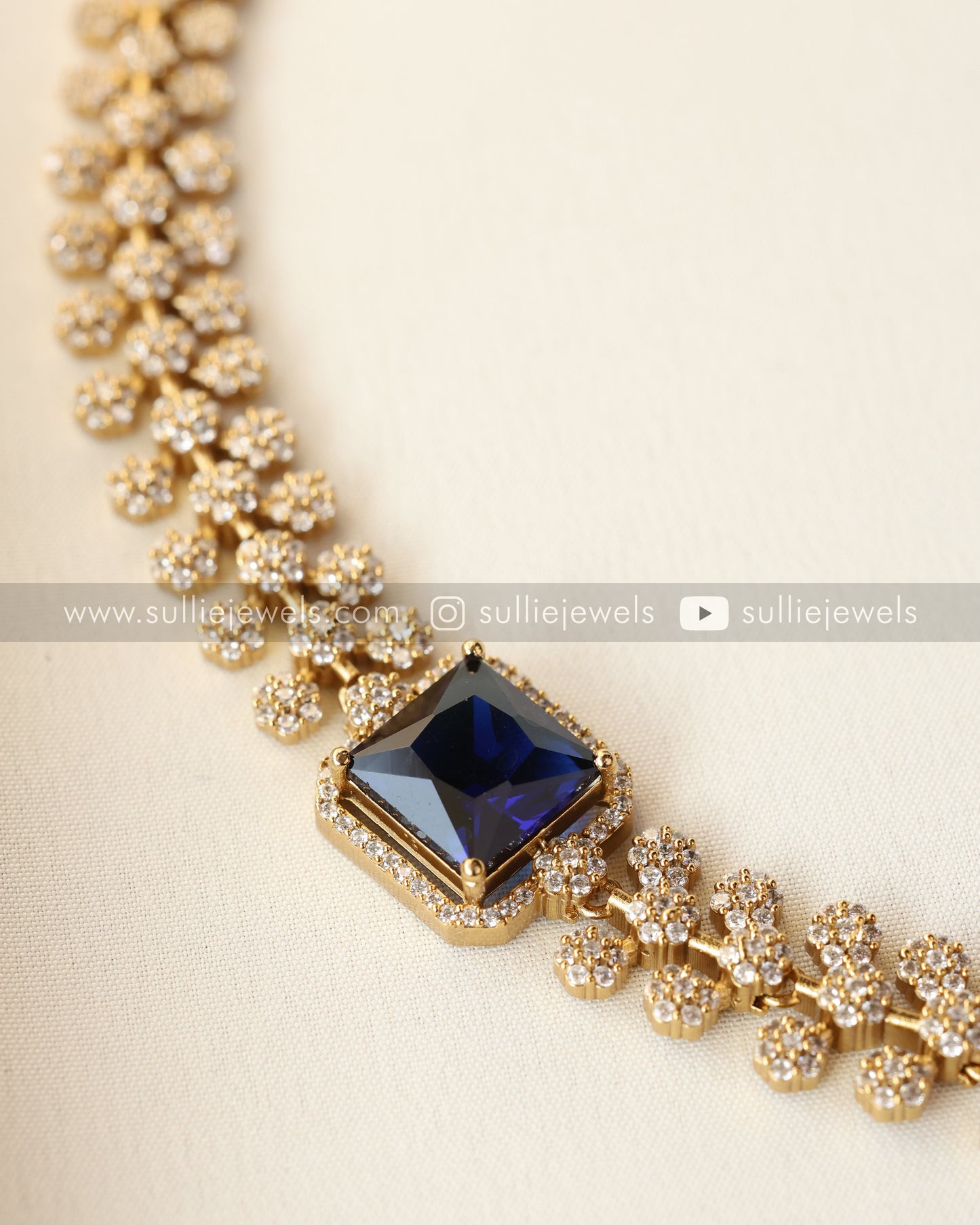 Centre Stone Diamond Necklace with mini Jhumki