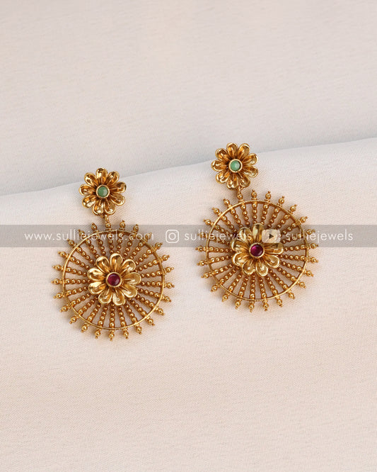 Floral Gold Designer Earring