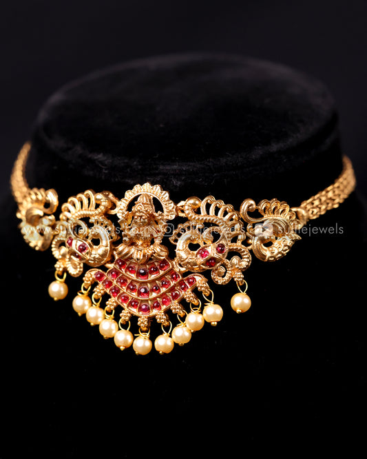 Lakshmi Stone Choker with Pearl drops Set