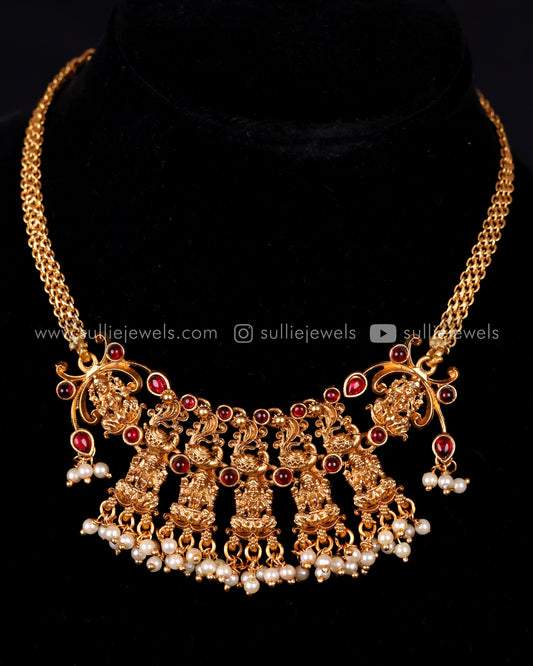 Peacock & Lakshmi Chain with Jhumka