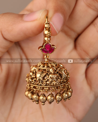 Lakshmi Premium Kemp Hanging Jhumka