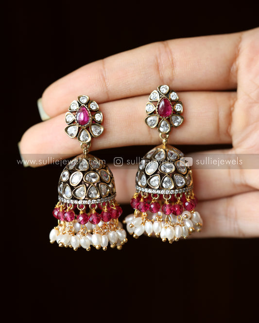 Victorian Ruby Jhumka