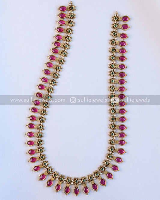 Ruby Premium Long Chain / Haaram with Stud