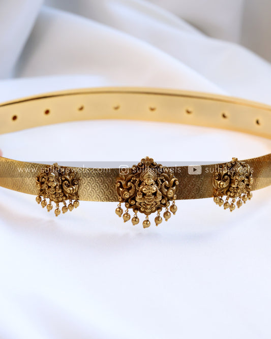 Lakshmi Minimal Detailed Gold Hip Belt