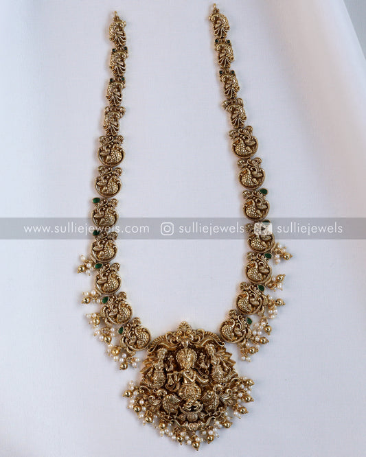 Lord Krishna Premium Antique Long Chain/Haaram with Jhumka